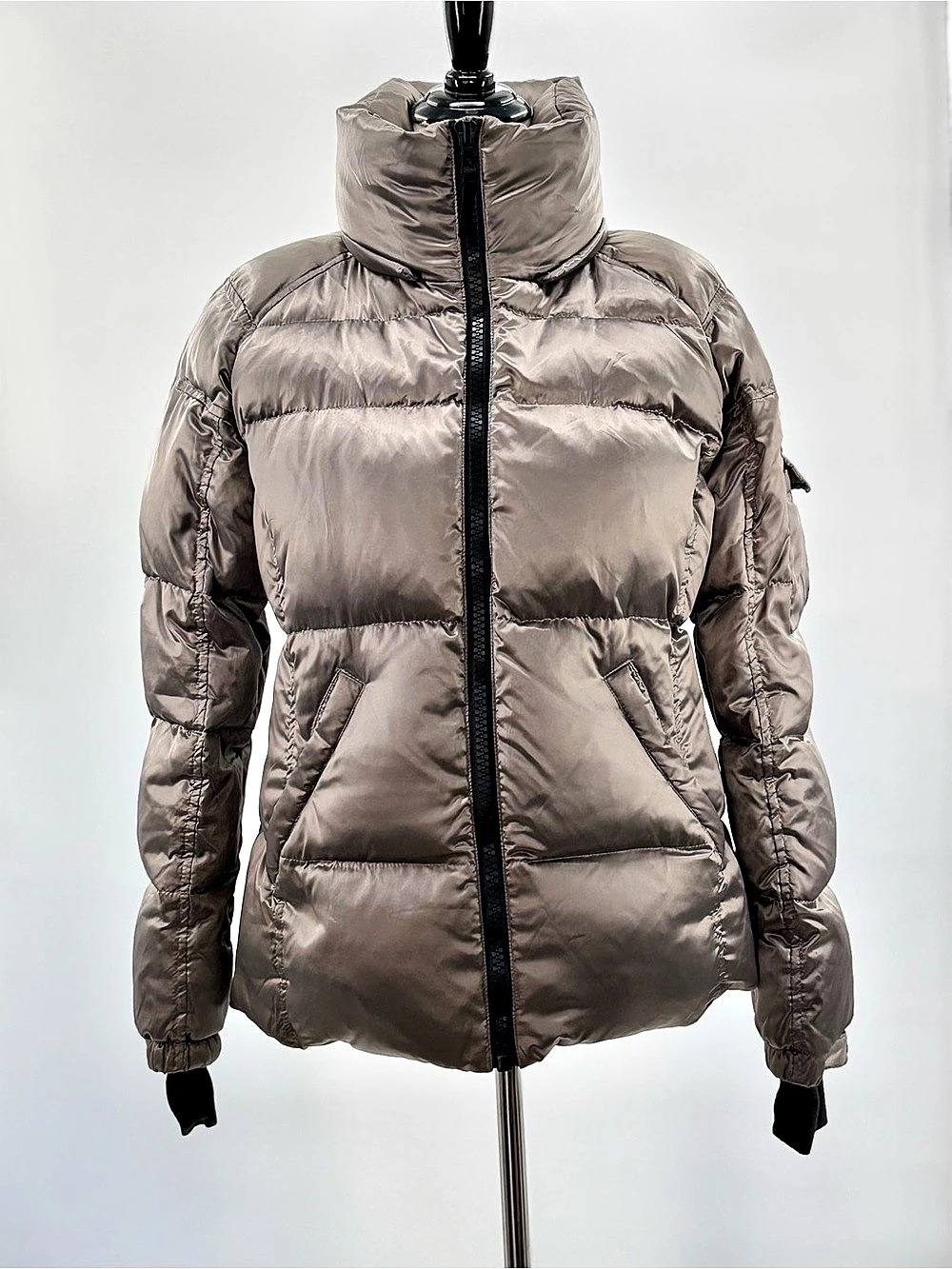 S13 New York Gray Gunmetal Puffer Jacket Duck Down Feather Quilted Coat L